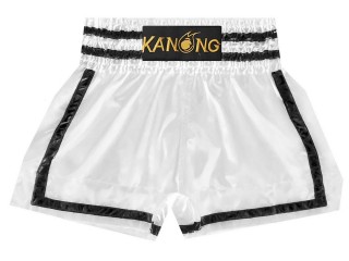 Kanong Short Boxe Thai : KNS-140-Blanc-Noir
